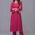 Pink embroidered rayon kurta set