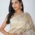 Beige handloom tissue silk saree