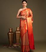Red handloom banarasi silk saree
