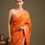 Orange handloom banarasi silk saree
