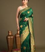 Green handloom pure silk saree