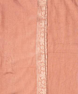 peach handloom banarasi silk saree with elegant woven motifs 4