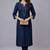 Navy embroidered rayon kurta set