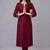 Maroon embroidered rayon kurta set