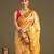 Yellow handloom pure tissue silk saree