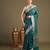 Teal blue handloom pure silk saree