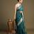 Teal blue handloom pure silk saree