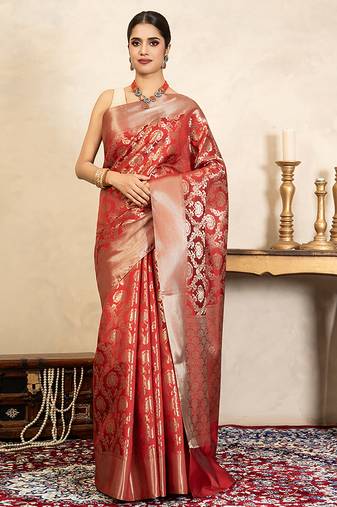 Red handloom pure silk saree