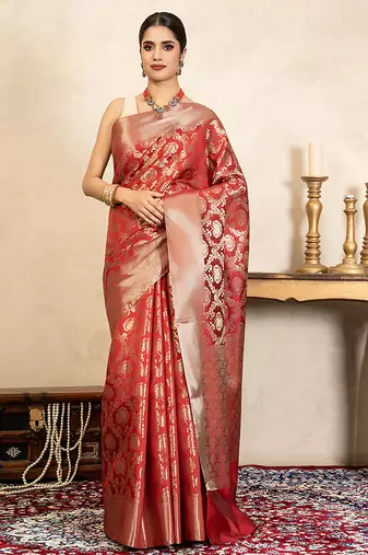 Red handloom pure silk saree