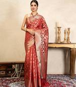 Red handloom pure silk saree