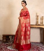 Red handloom banarasi silk saree