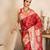 Red handloom banarasi silk saree