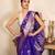 Purple handloom pure silk saree