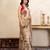 Beige handloom pure organza silk saree