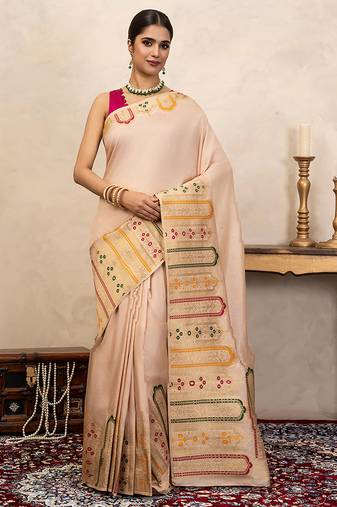 Off white handloom banarasi silk saree