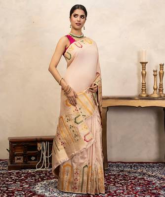Off white handloom banarasi silk saree 2