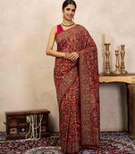 Red handloom pure silk saree