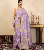 Light purple handloom pure silk saree