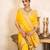 Yellow handloom banarasi silk saree