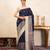 Navy blue handloom banarasi silk saree