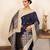Navy blue handloom banarasi silk saree