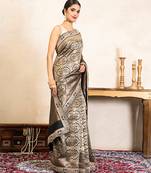 Black handloom pure brocade banarasi saree