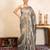 Grey handloom pure tissue silk saree