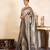 Grey handloom pure tissue silk saree