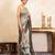 Grey handloom pure tissue silk saree