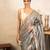 Grey handloom pure tissue silk saree