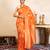 Orange handloom banarasi silk saree