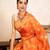Orange handloom banarasi silk saree