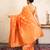 Orange handloom banarasi silk saree