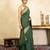 Emerald green handloom pure chiffon banarasi saree