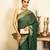 Emerald green handloom pure chiffon banarasi saree
