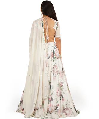 Floral Digital Printed Lehenga Blouse Dupatta Set 3