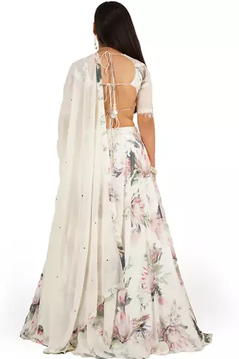 Floral Digital Printed Lehenga Blouse Dupatta Set