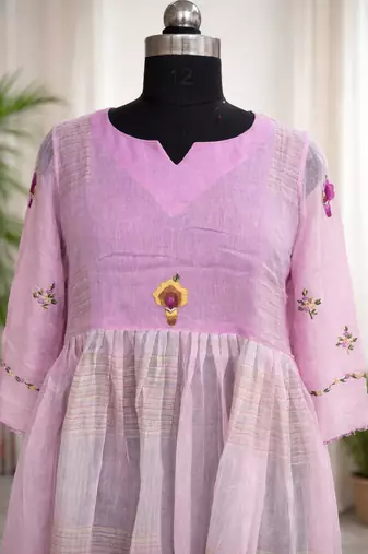 Purple embroidery kurta