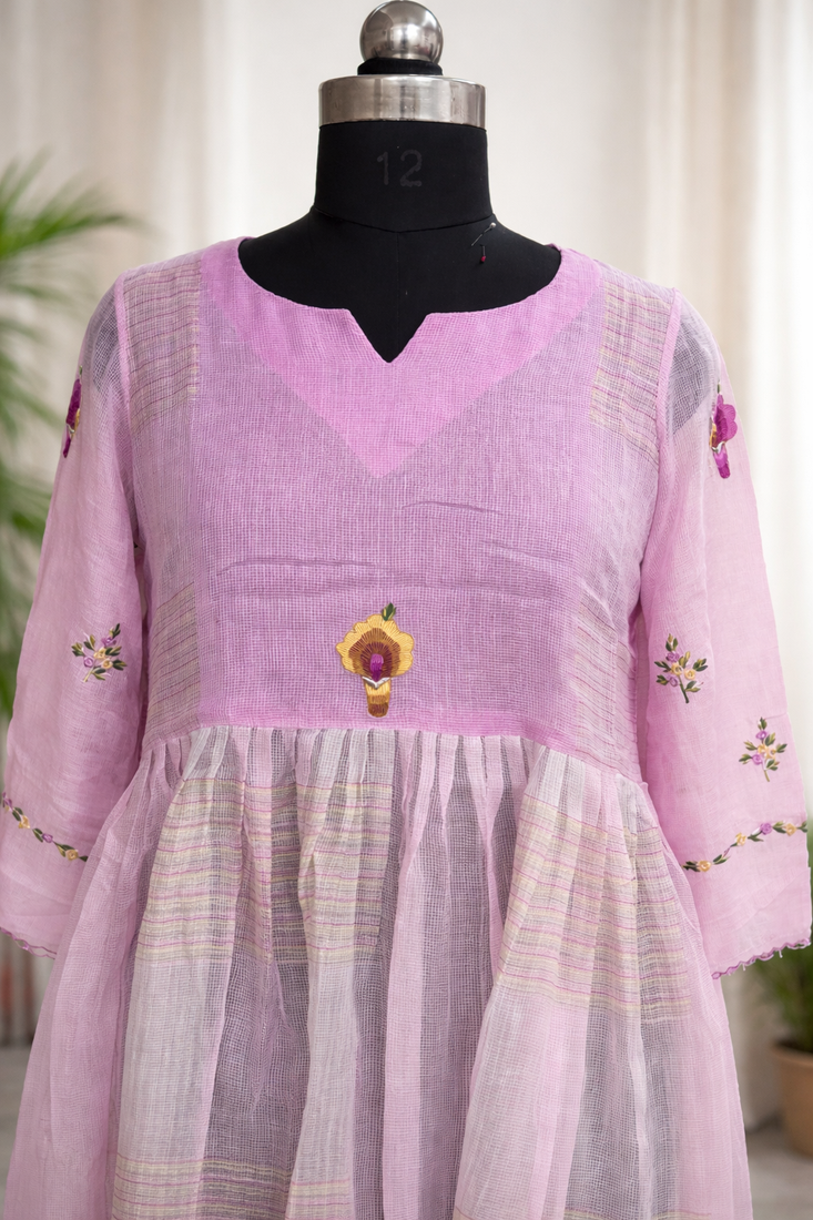 Purple embroidery kurta