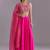 PINK EMBROIDERY WORK FLARED LEHENGA CHOLI WITH DUPATTA.