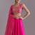 PINK EMBROIDERY WORK FLARED LEHENGA CHOLI WITH DUPATTA.