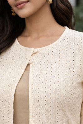 Biege cotton shrug 2