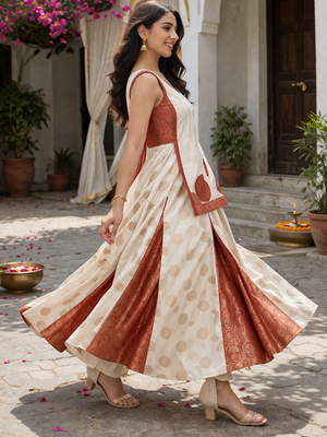 Semi silk short kurta with sharara 2