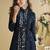 Dark blue mirror work silk semi-stitch palazzo suit