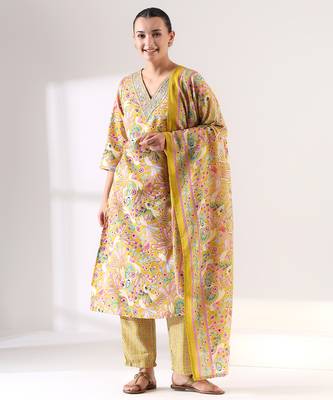 Basanti peacock suit set 1