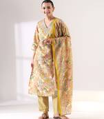 Basanti peacock suit set