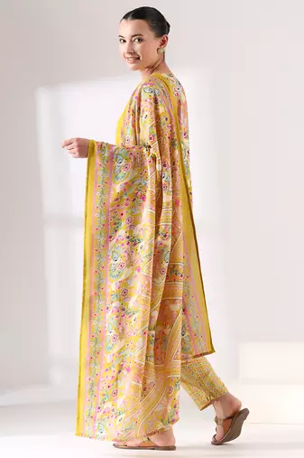 Basanti peacock suit set