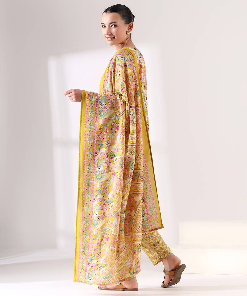 Basanti peacock suit set