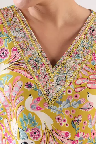 Basanti peacock suit set