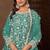 Teal green net  zari work salwar kameez suits size up to 42